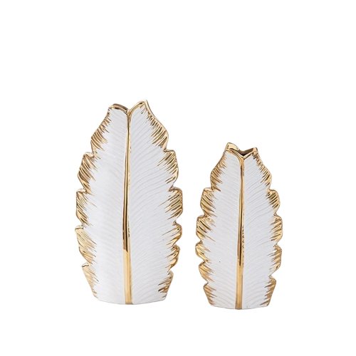 Elegant ceramic vases inspired by nature, featuring intricate leaf designs. Perfect for adding a touch of sophistication.