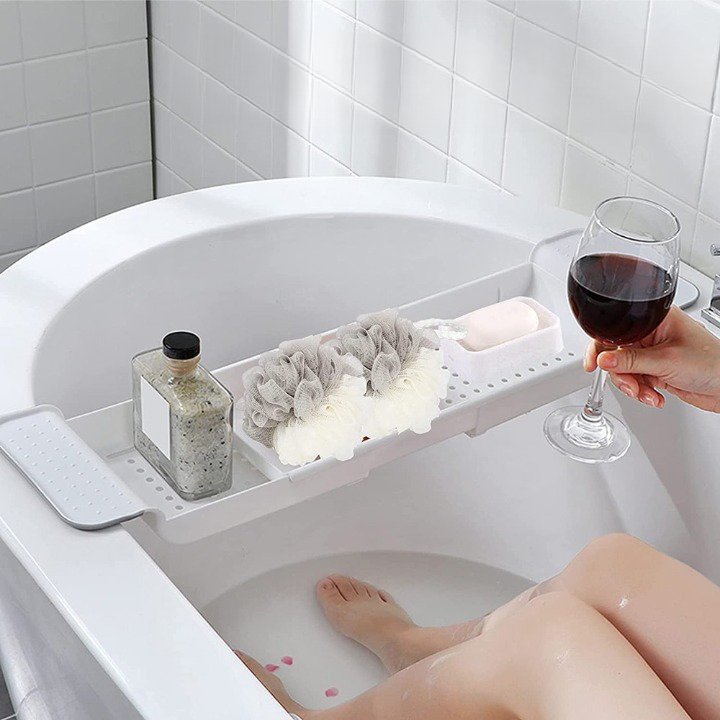 Sipho Bath Caddy, adjustable and sturdy, perfect for holding bath essentials and providing a luxurious, relaxing bath.